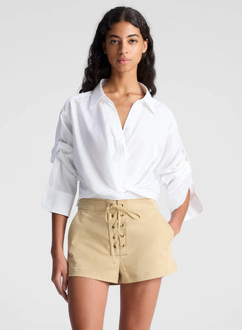 A.L.C. - Leo Cropped Cotton Shirt - White