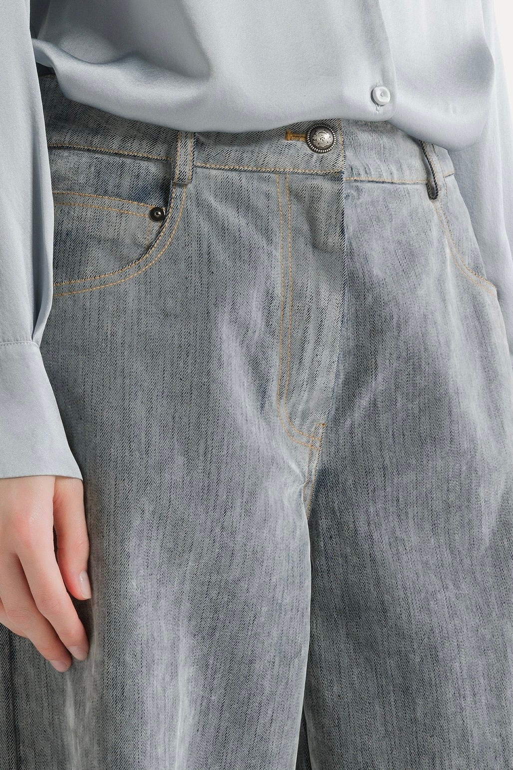 flock denim 5 pockets pants