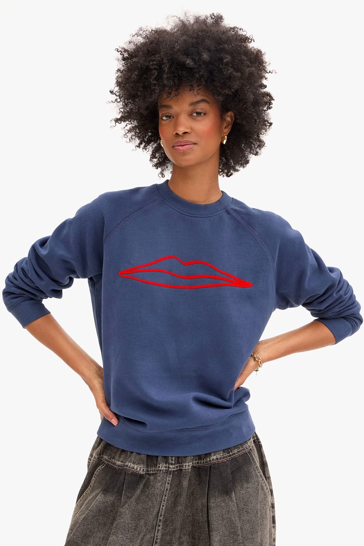 Flocked Surrealisme Lips Sweatshirt
