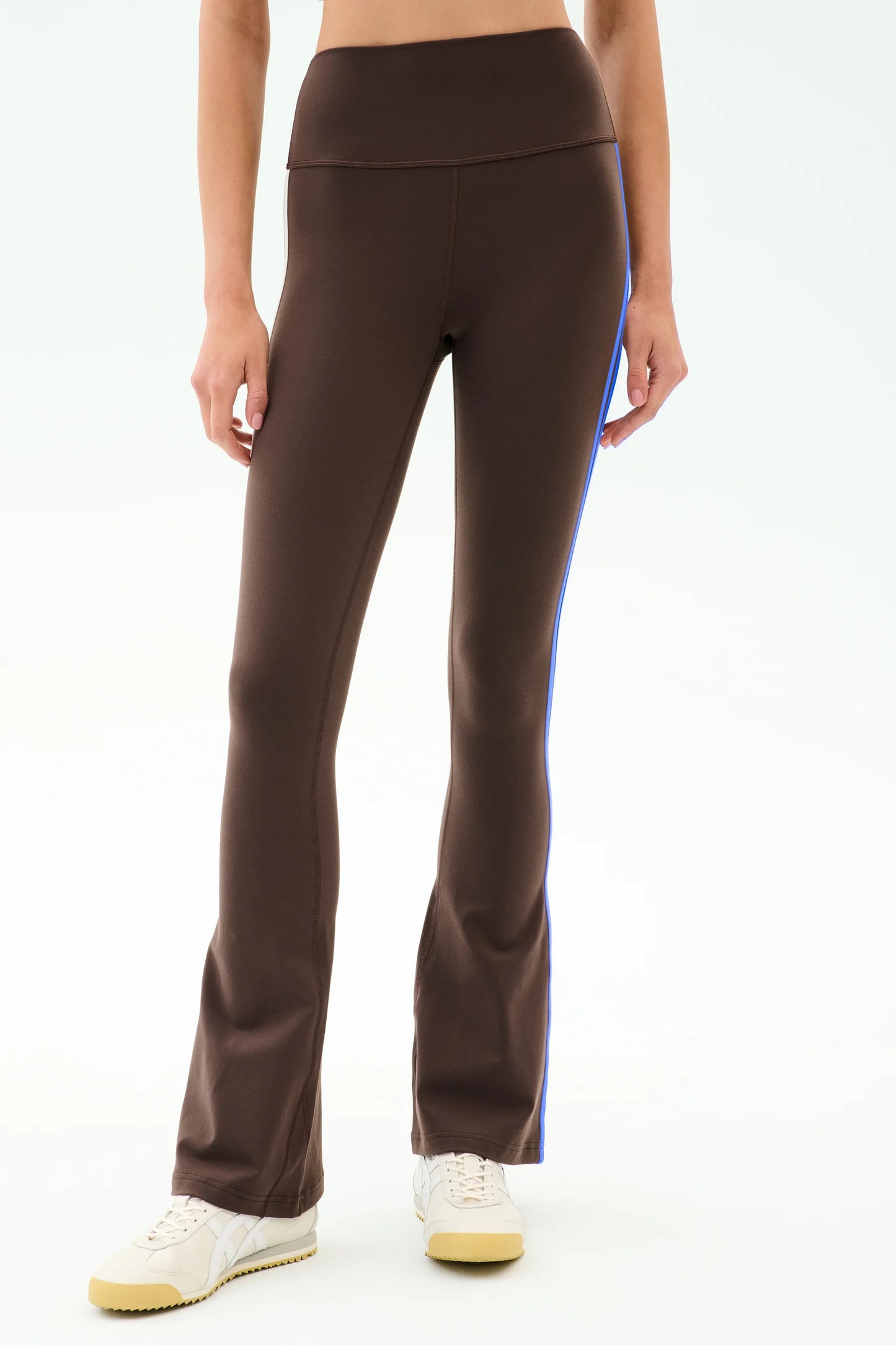 Raquel High Waist Supplex Flare 30" - Chocolate/Classic Blue