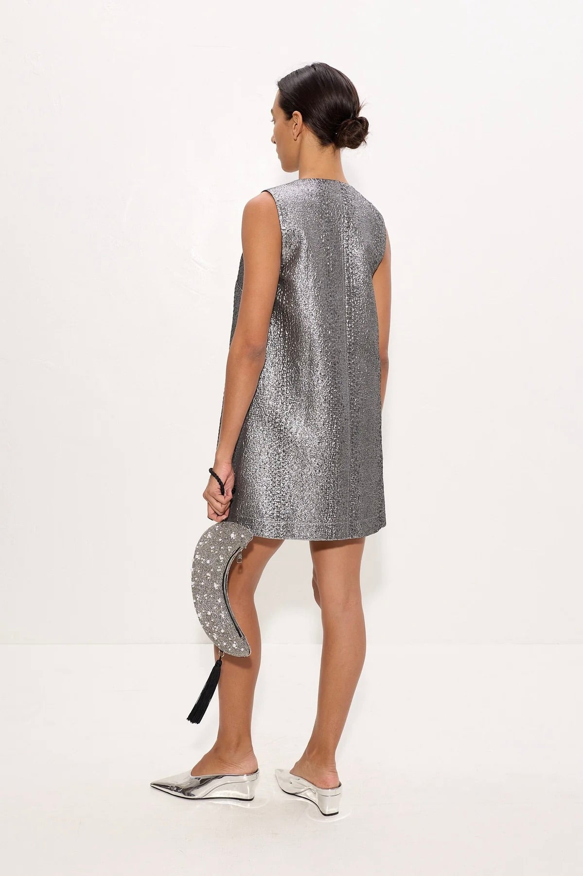 Fountain Metallic Mini Dress