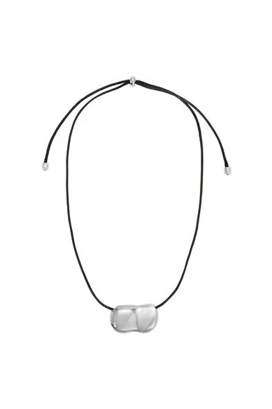 Pebble Necklace - Silver/Black