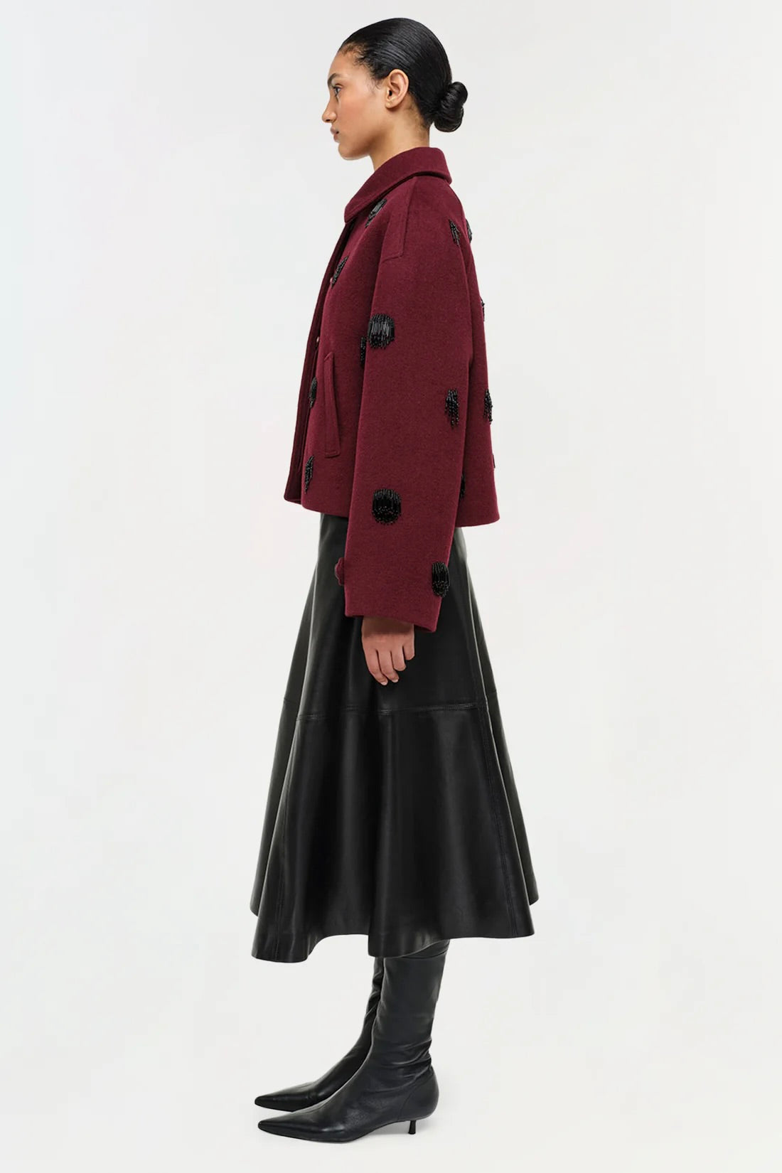 Ryma Leather Midi Skirt