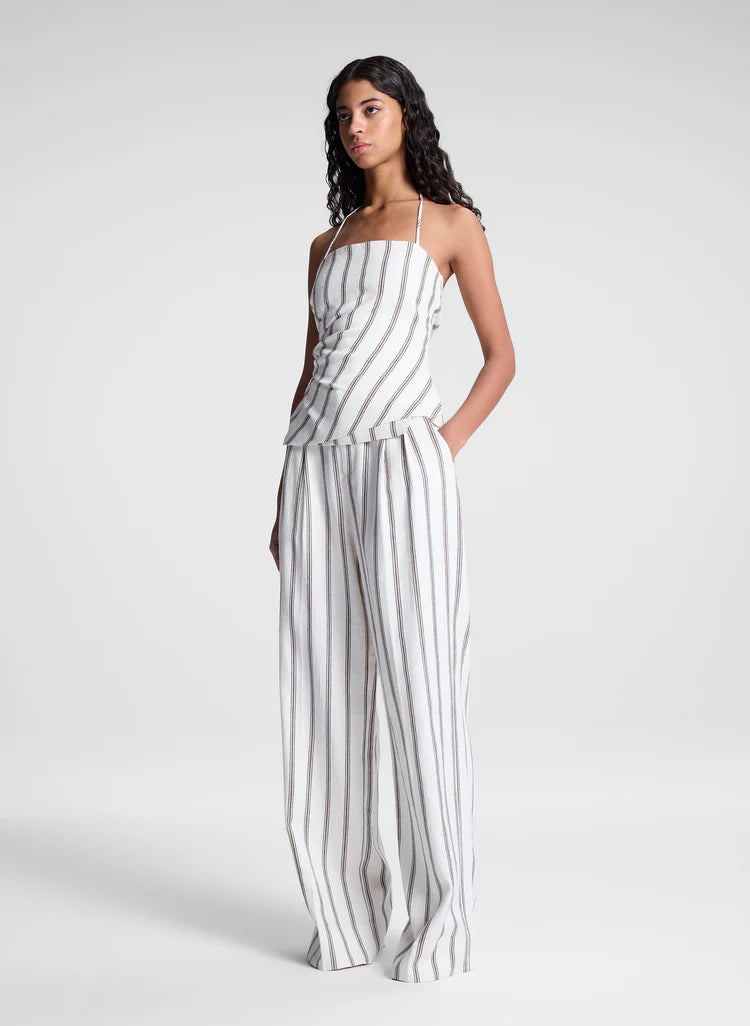 ALC - Charles Striped Linen Pant - Cream Stripe