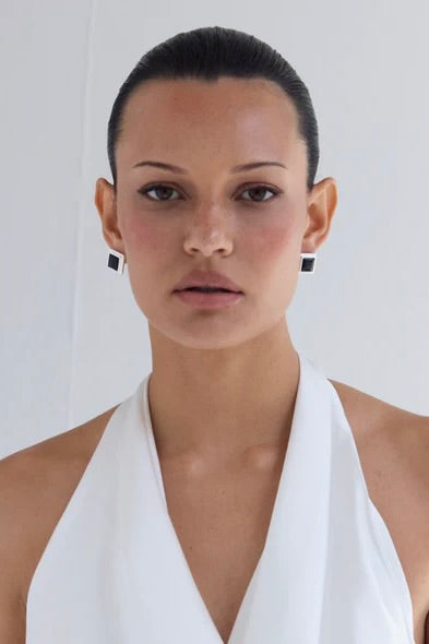 Archer Earrings - Silver/Black