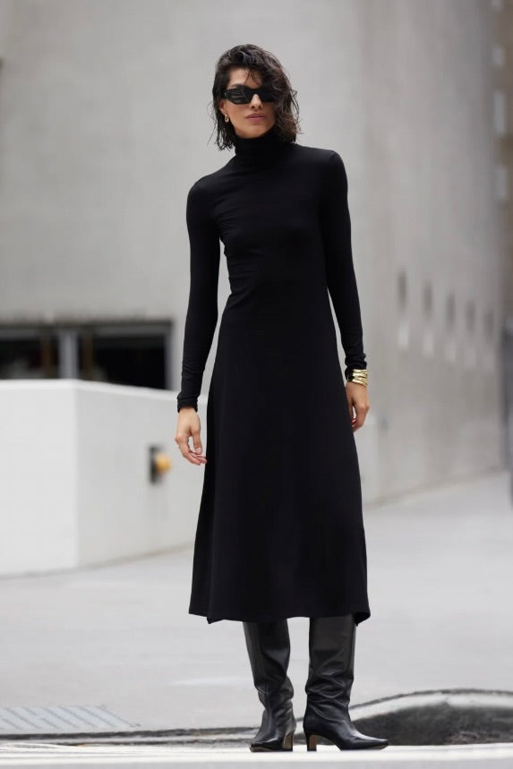 The Turtleneck Dress in Black