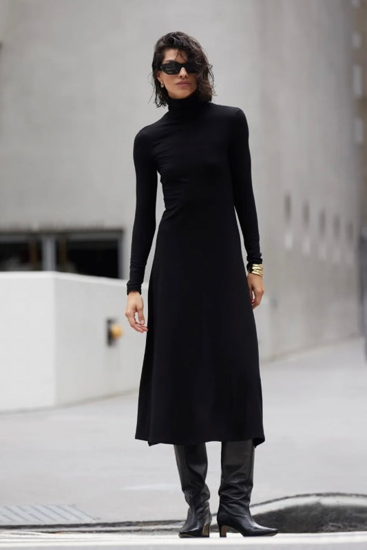 The Turtleneck Dress in Black