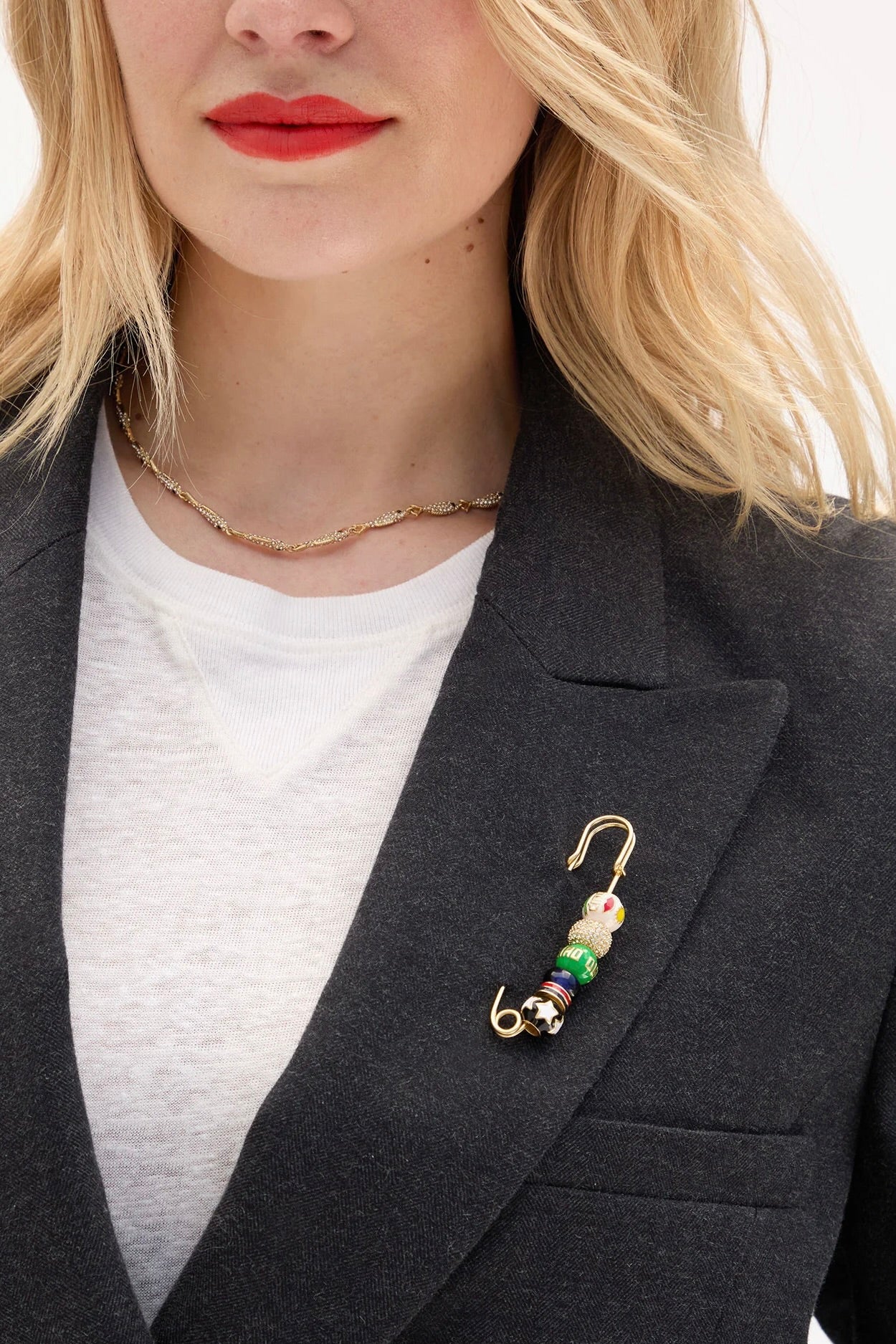 Beaded Blazer Pin