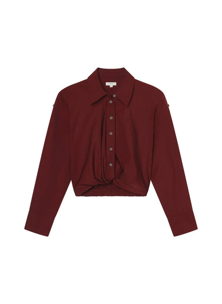 A.L.C. - Leo Cropped Cotton Shirt - Dark Basco