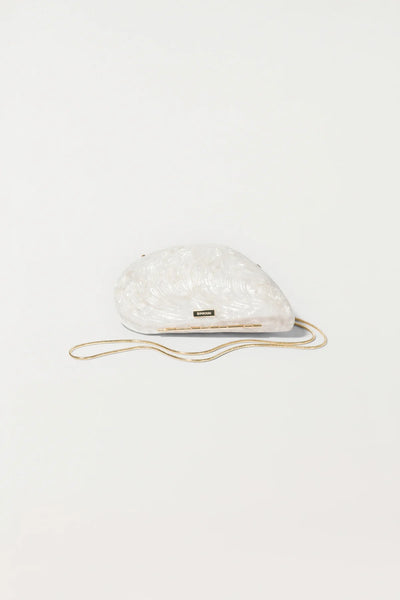 SIMKHAI - Bridget Pearl Oyster Clutch - White
