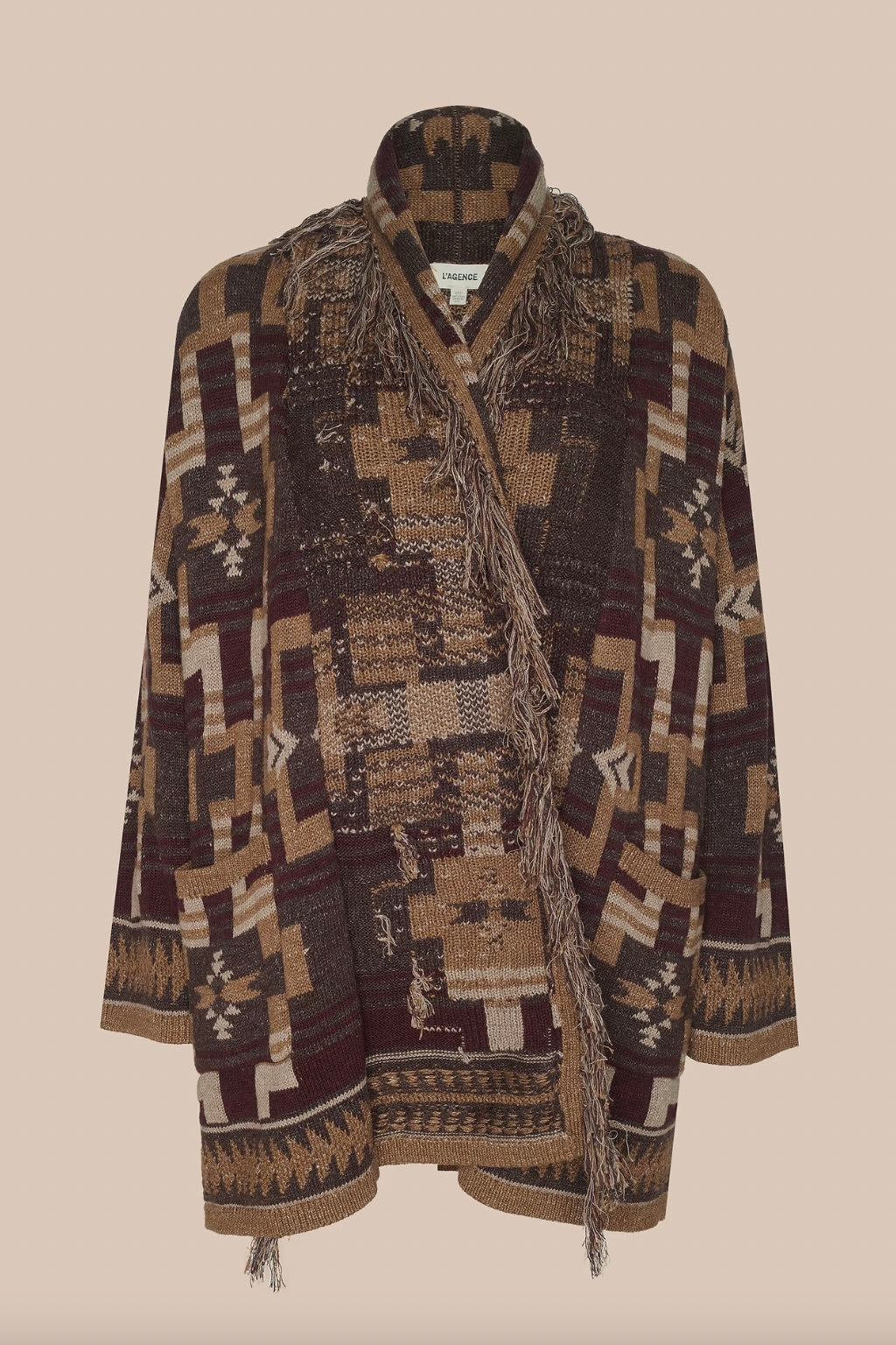 Jair Jacquard Fringe Cardigan