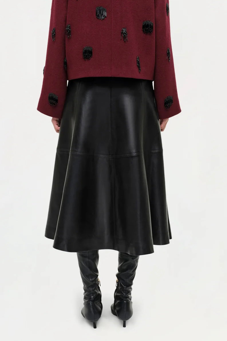 Ryma Leather Midi Skirt