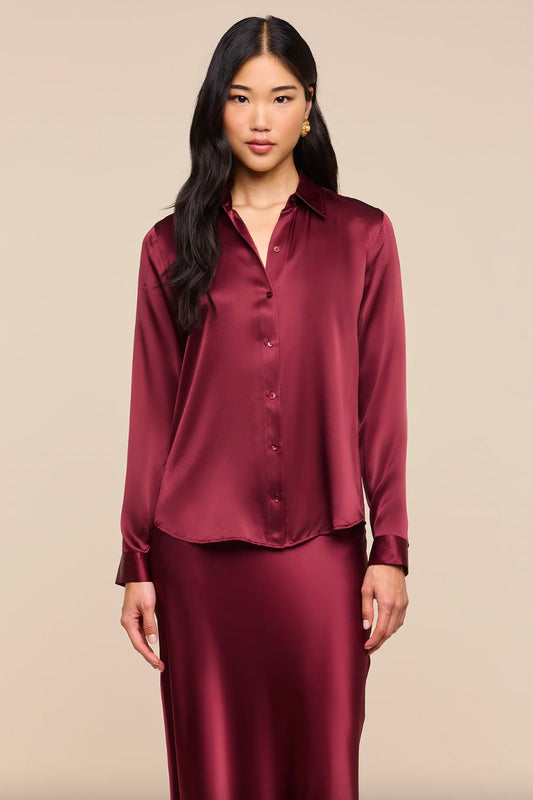 Tyler Blouse in Merlot Red