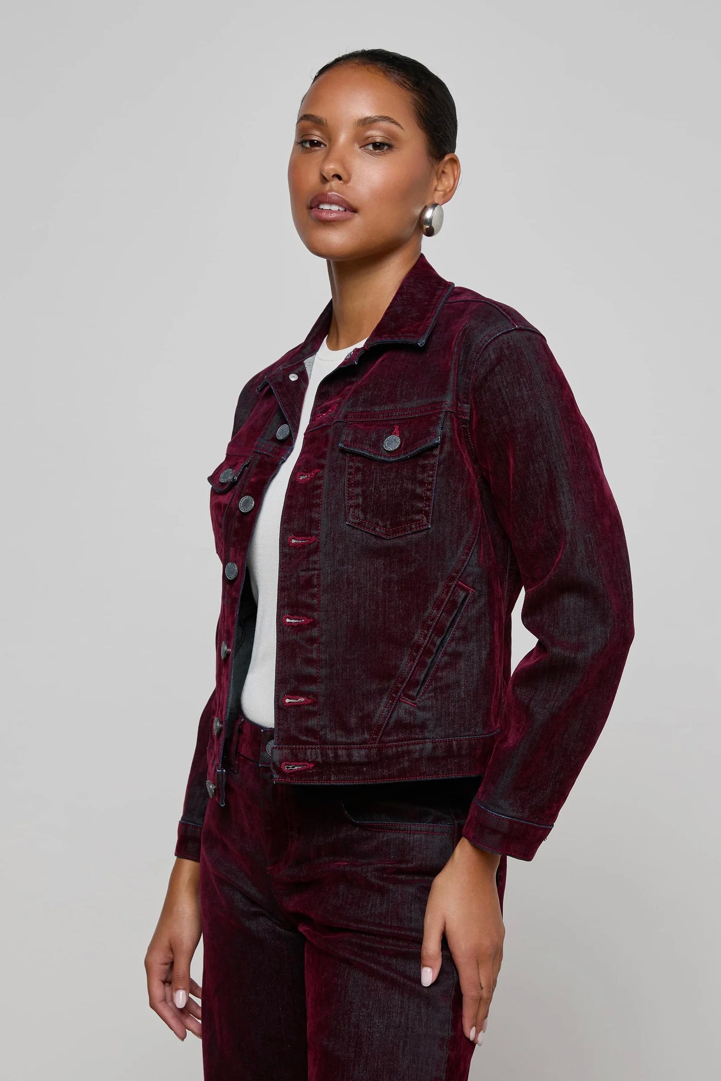 Maven Flocked Jean Jacket