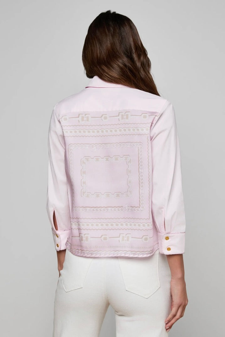 Fawn Piping Scarf Blouse