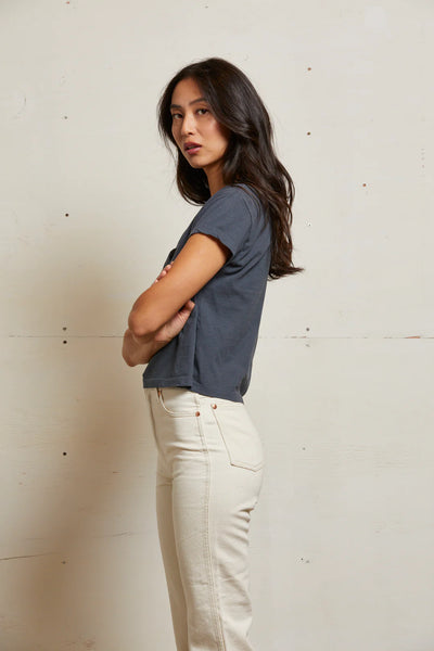 Perfect White Tee - Alanis Cotton V-Neck - Night