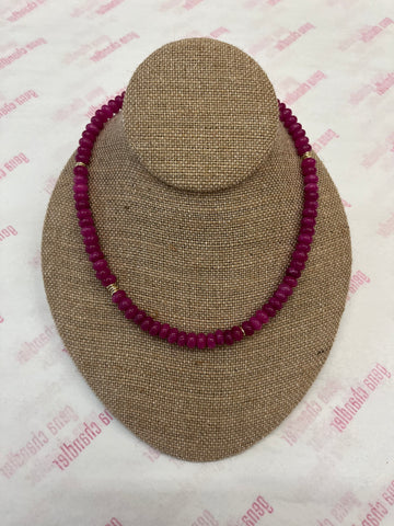G.Girl Gems - Gemstone Gold Space Necklace - Fuchsia
