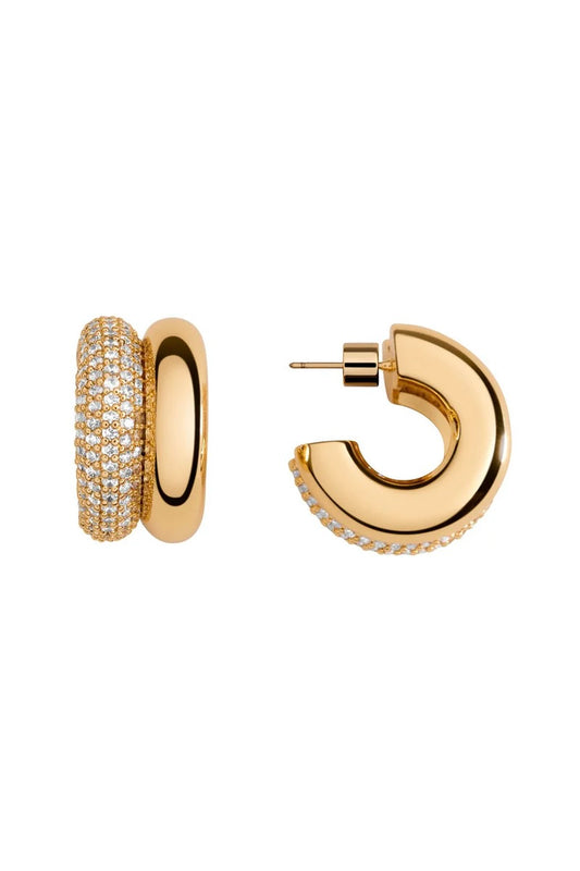 CZ Double Hoop Earring