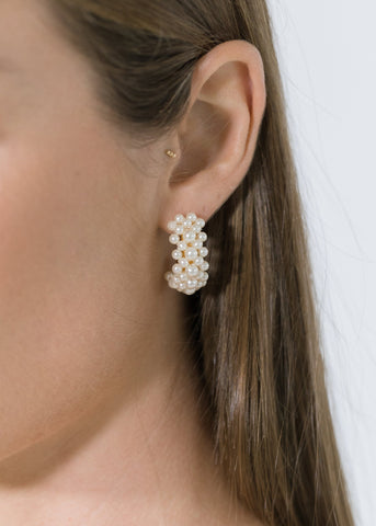 Jennifer Behr - Irene Earring - Pearl-Gold