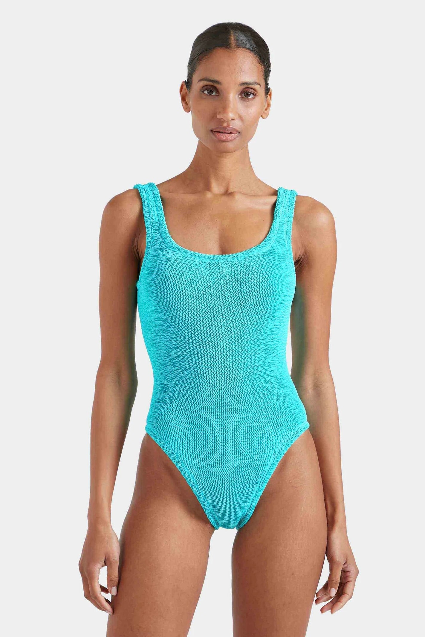 Square Neck Swim - Aqua