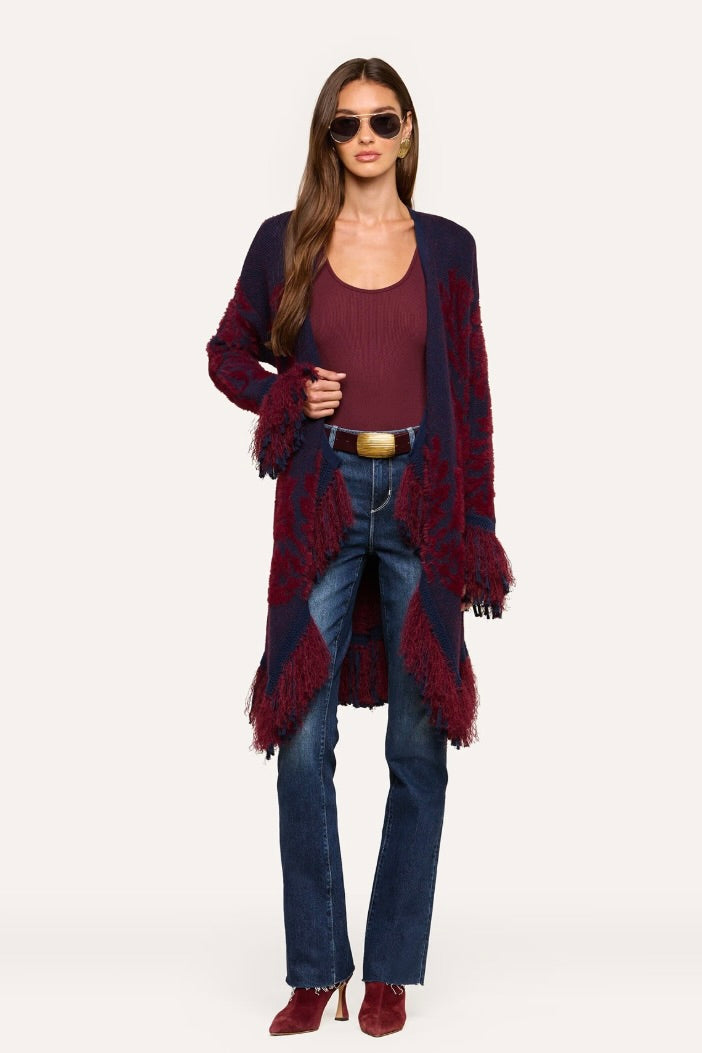 Naiad Jacquard Fringe Cardigan