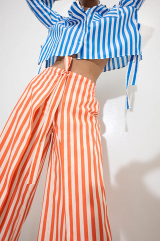 SIMONMILLER - Lima Poplin Pant - Coral Cabana Stripe