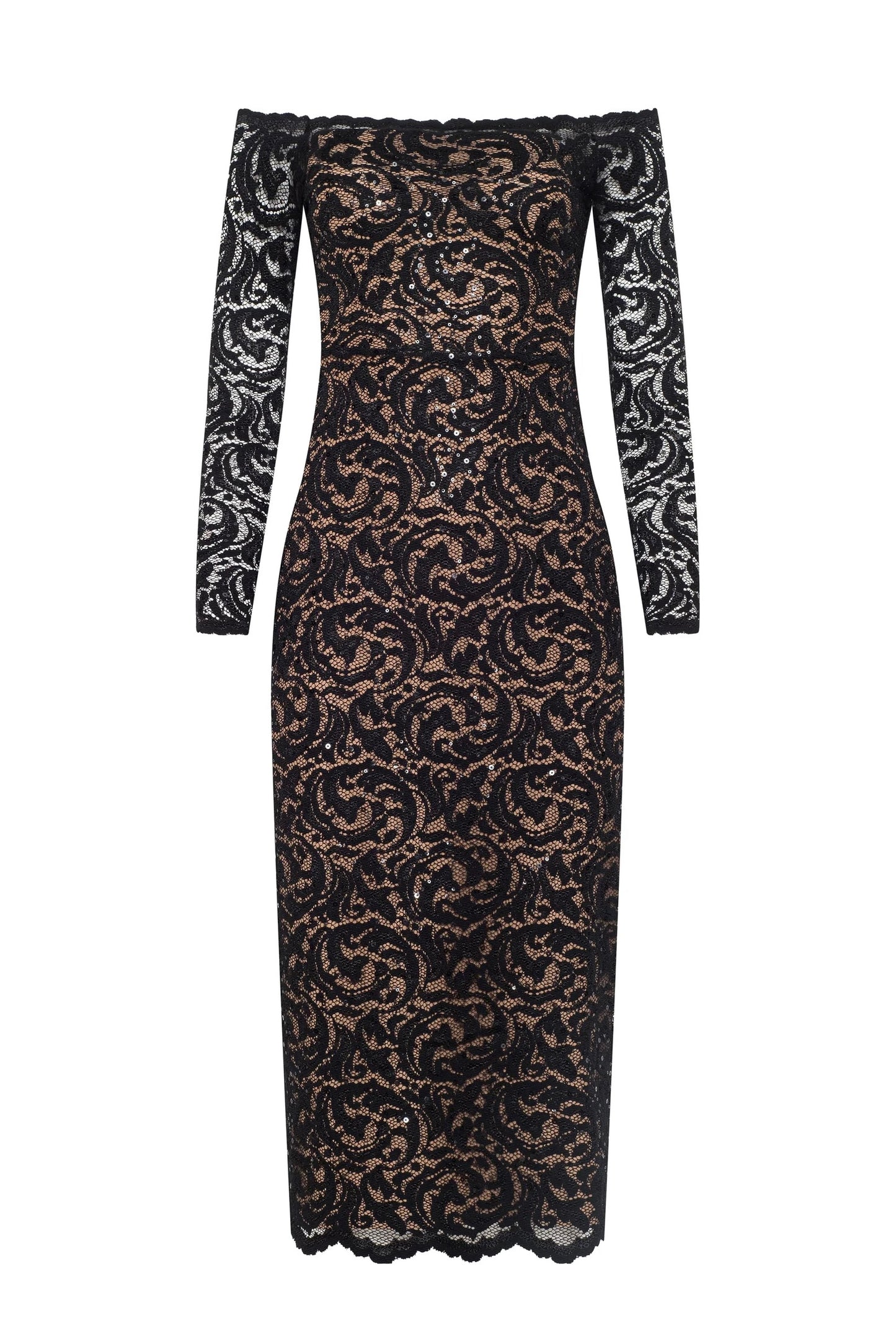 Lindsay Sequined Lace Dress