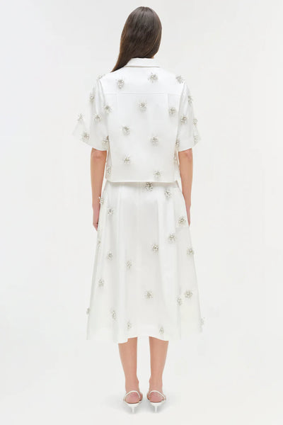 SIMKHAI - Cosmo Embellished Camp Shirt - White