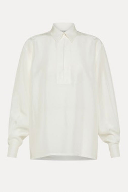 Heavy Habotai Silk Polo Shirt