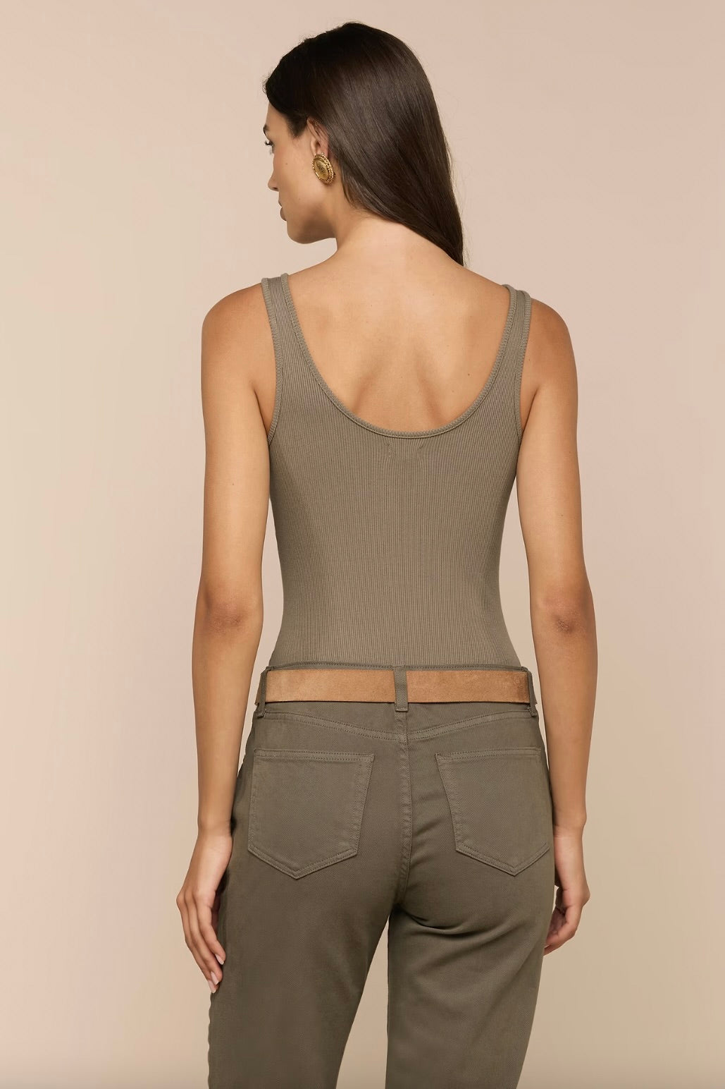 Nica Scoop Bodysuit - Smokey Olive