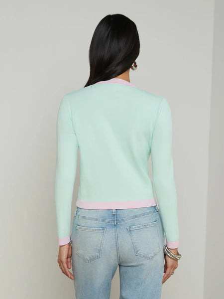 L'AGENCE - Estefania Cardigan - Pale Jade/Pink