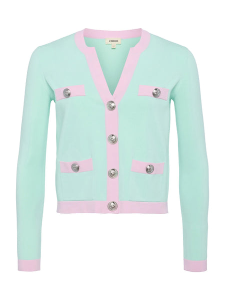 L'AGENCE - Estefania Cardigan - Pale Jade/Pink