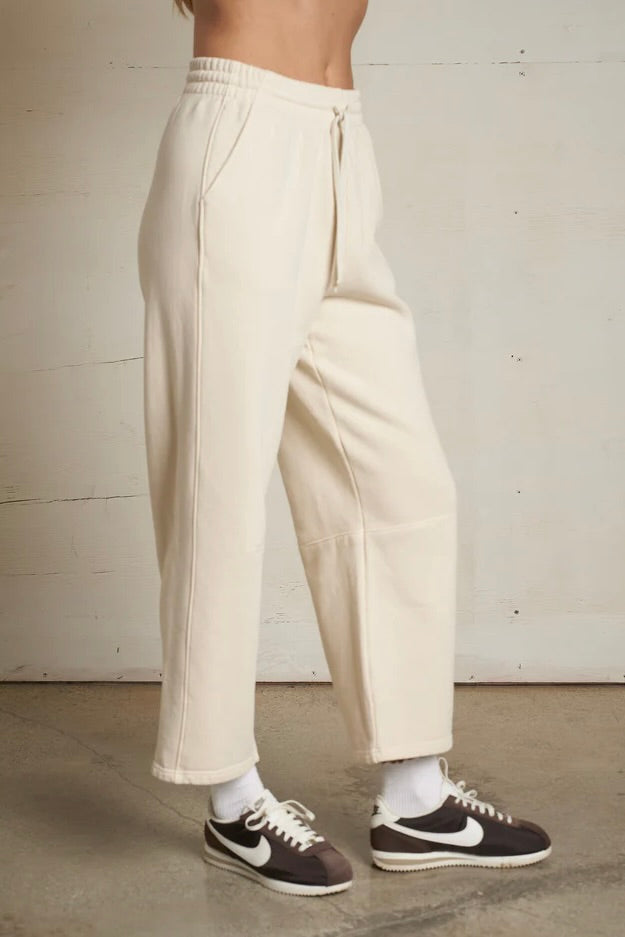 Fallon Fleece Barrel Pants - Sugar