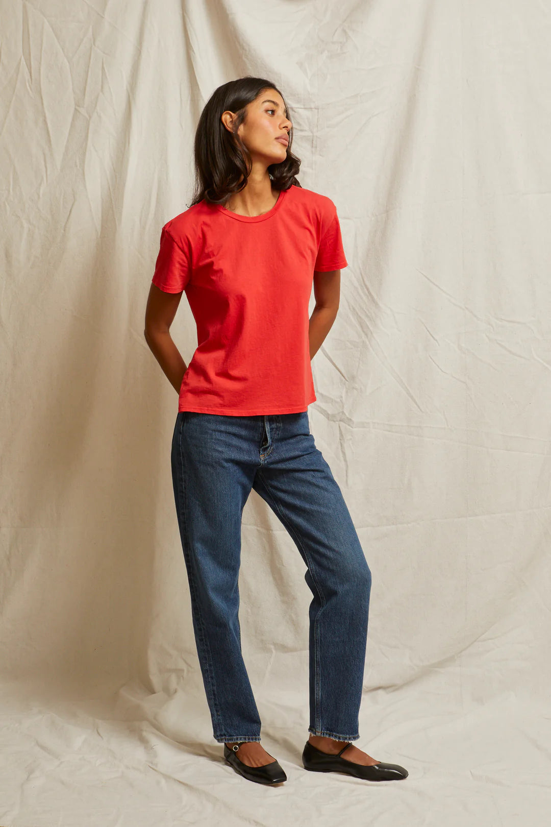 Perfect White Tee - Harley Tee - Poppy Red