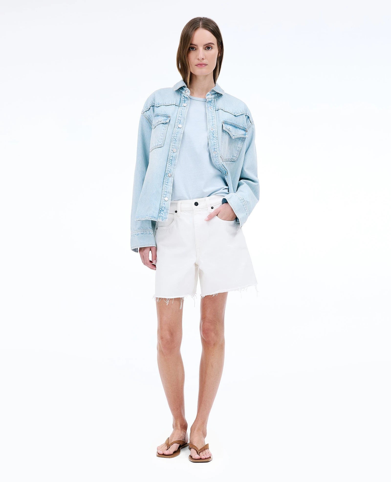 SLVRLAKE - Sienna Cut Off - White