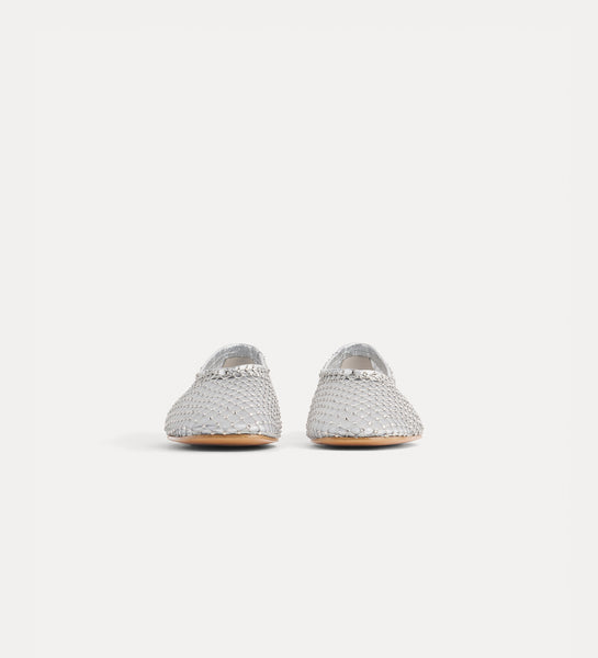 Forte Forte - Ballet Flat in Crystal–Embellished Mesh - Nuage