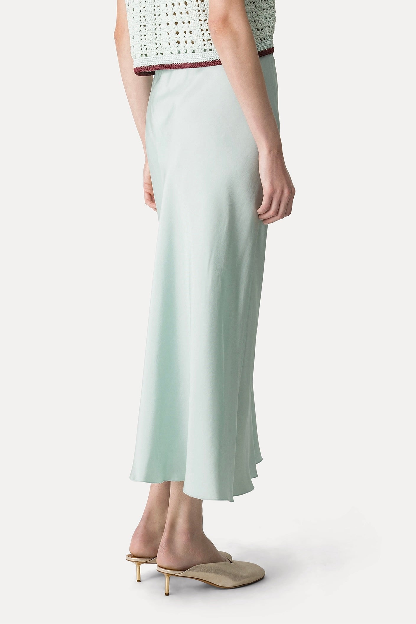 twill viscose midi skirt
