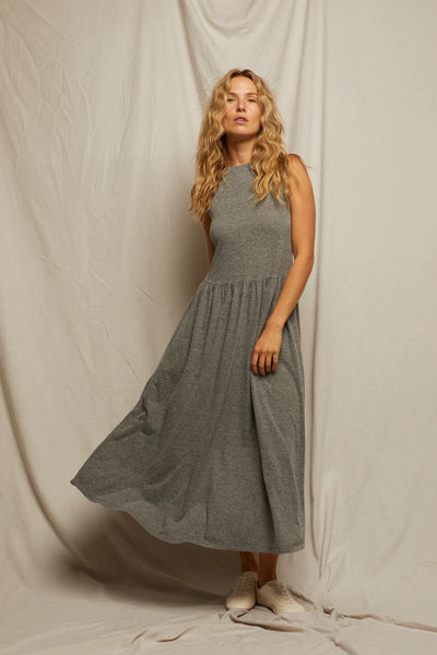 Perfect White Tee - Eva Slub Jersey Tank Dress - Heather Grey