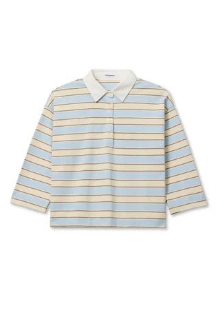 Daria Cotton Rugby - Powder Blue Stripe