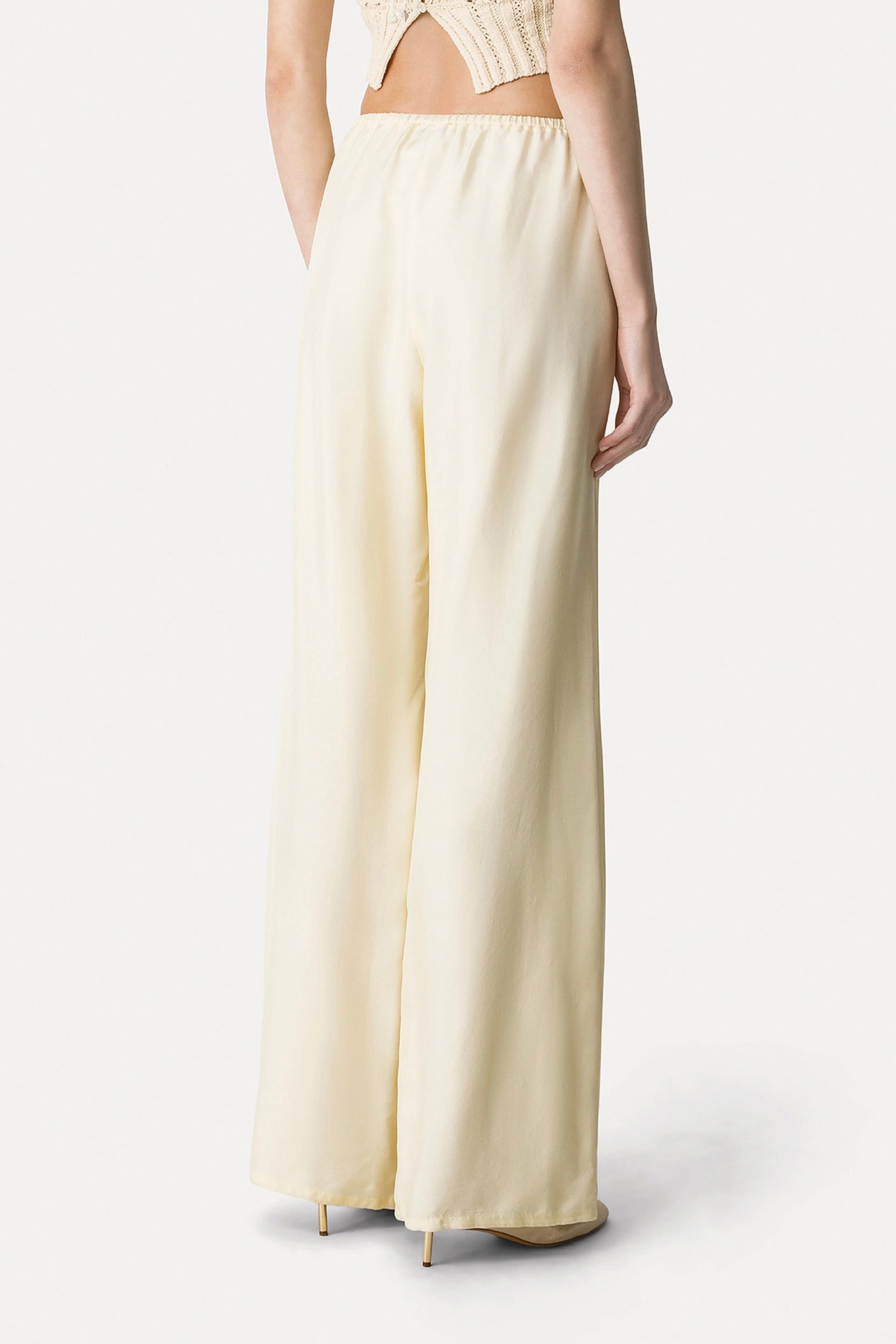 chic viscose twill regular drawstring pants
