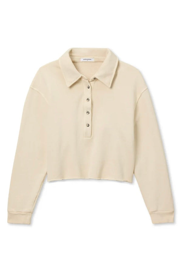 Vinny Fleece Collared Sweatshirt - Sugar