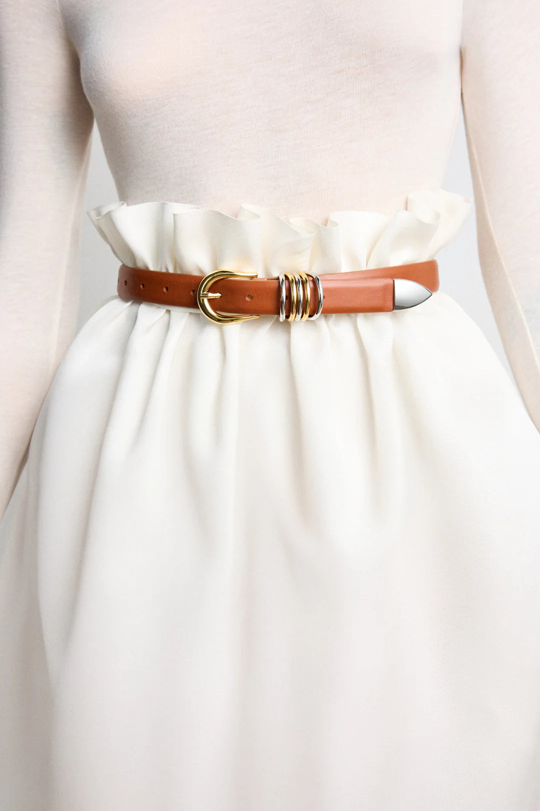 Déhanche - Hollyhock Mixed Metal Belt - Ivory & Terre