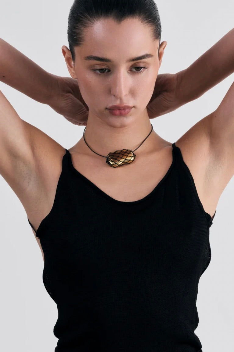 Julia Black Net Necklace