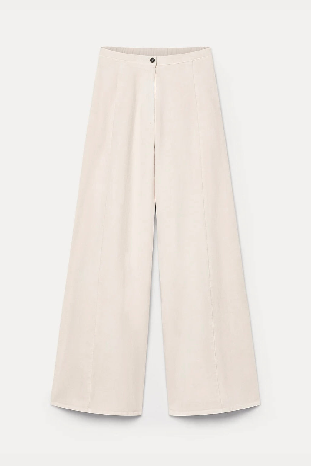 fluid cotton twill wide leg pants