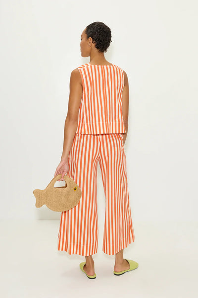 SIMONMILLER - Arro Sleeveless Poplin Top - Coral Cabana Stripe