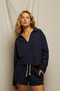 Perfect White Tee - Alison Tennessee Jersey Collared Shirt - Navy