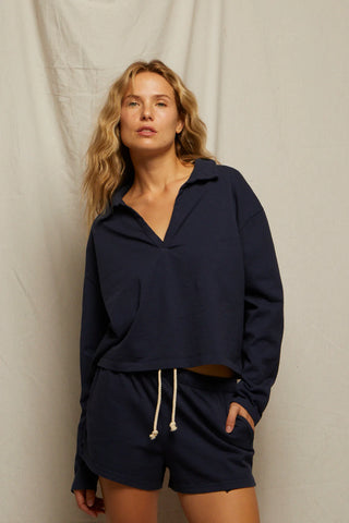 Perfect White Tee - Alison Tennessee Jersey Collared Shirt - Navy