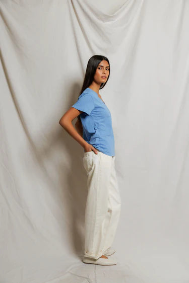 Hendrix Boxy Tee - Pacific Blue
