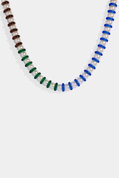 Nicole Romano - Spumoni Pearl & Colored Glass Necklace