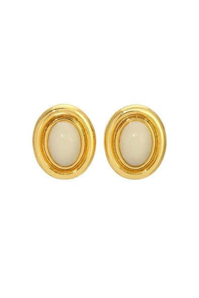 Prize Earrings - Cream/Gold